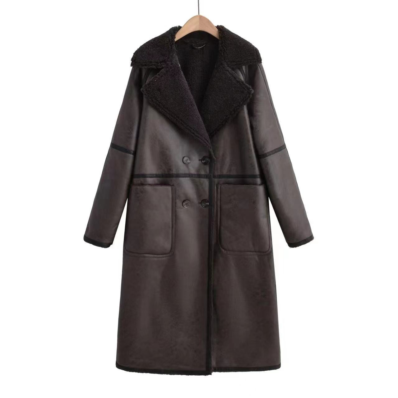 Winter Jacket With Belt Fashion Double Breasted Lapel Windbreaker Women's Long Trench Coat Mid-length Overcoat Clothing 