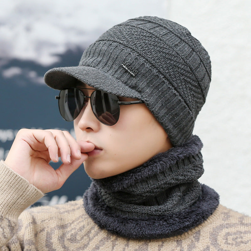 Winter Knitted Wool Cap Fleece-lined Thickened 
