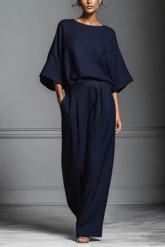 Womens Fashionable And Elegant Flared-Sleeve Linen Suit 