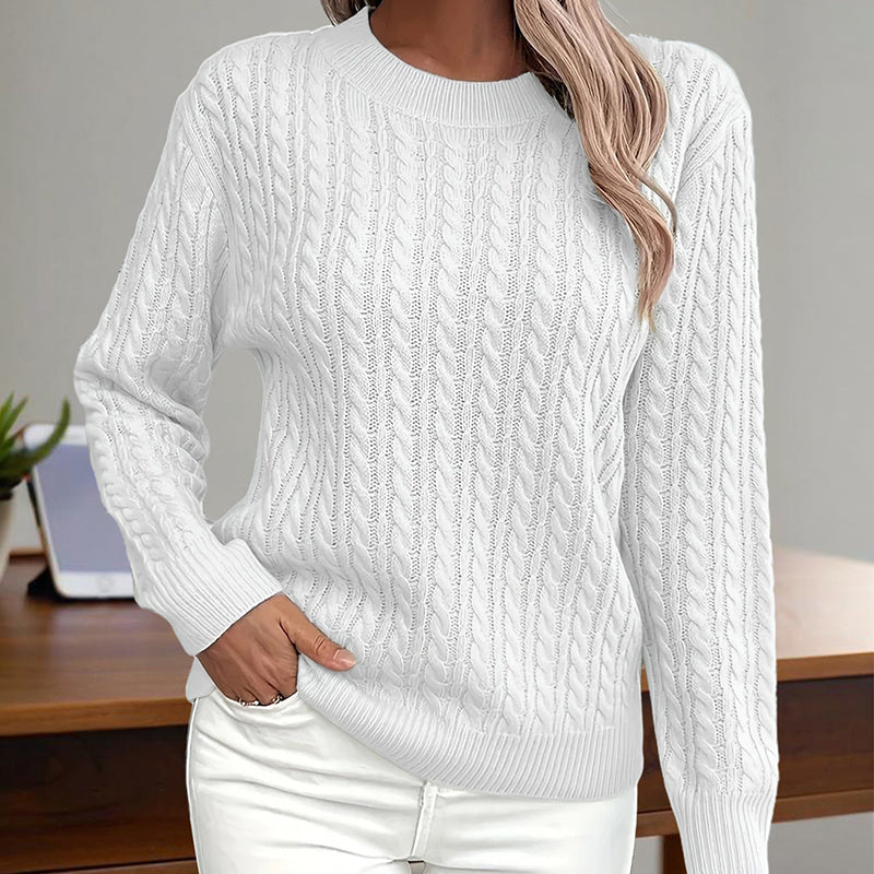 Women’s Textured Crew‑Neck Pullover Top CJ US