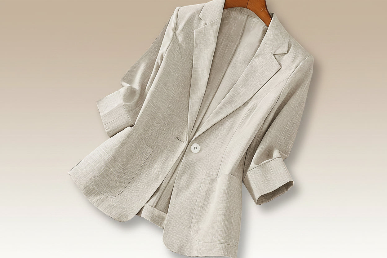 Three-quarter-sleeve Single-button Professional Casual Blazer 