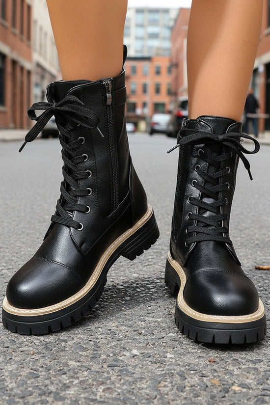 Solid Color Low Heel Mid Boots for Women — Sleek & Comfortable CJ