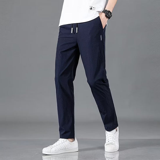 🧊 Men's Ice Silk Plus Size Straight-Leg Pants FitiqueFit