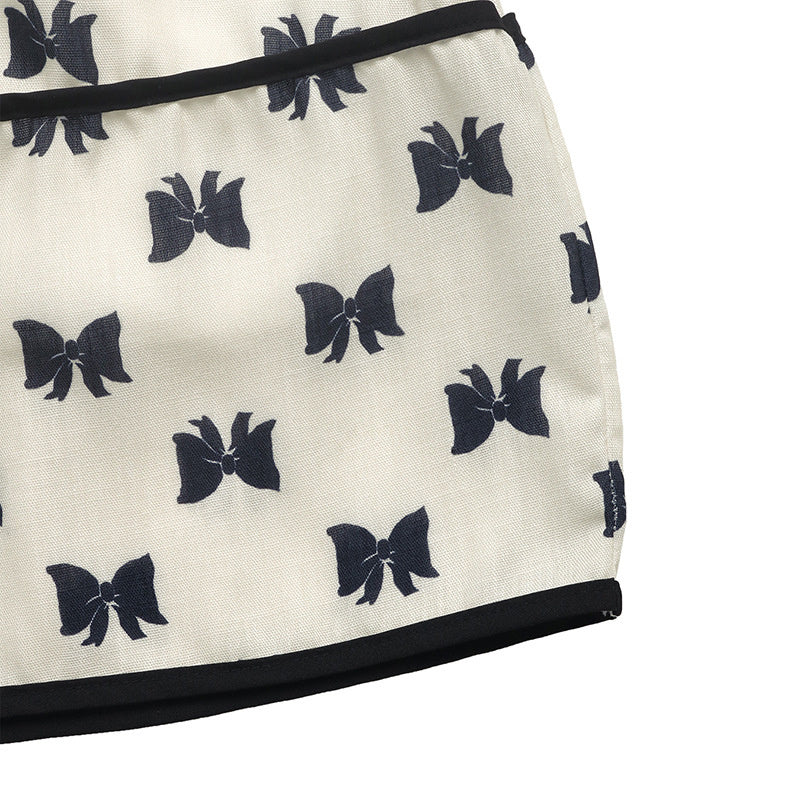 Shoulder Strap Bow Decoration With Bow Print Elegant Summer Dress CJ US