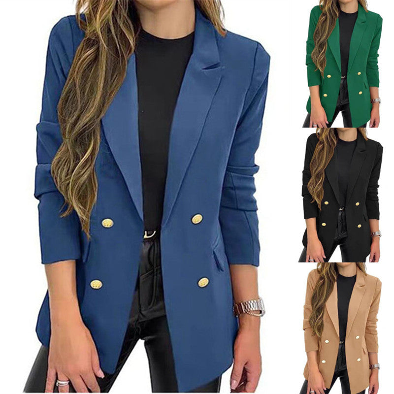 Casual Long-Sleeve Lapel-Button Autumn Coat 