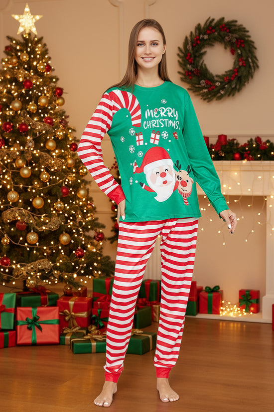 New Cartoon Santa Claus Letter Printing Parent-child Christmas Pajamas Home Wear Suit CJ