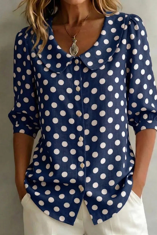 Retro Polka Dot Pattern Womens Shirt 