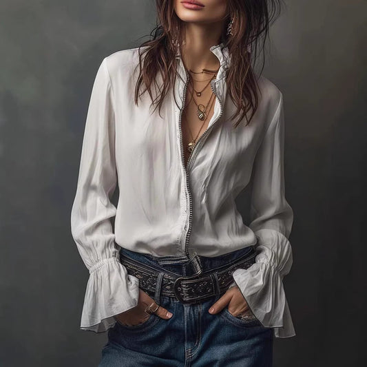 European And American Style Casual Resort Shirt For Women 