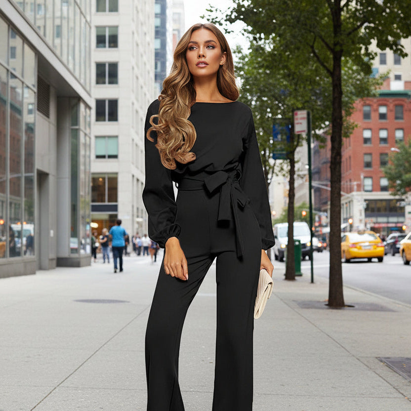 Solid Color Slim Fitting long sleeve jumpsuits for women CJ