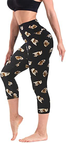 Cropped High-Rise Leggings – USA Flag Print Patriotic Workout Pants 