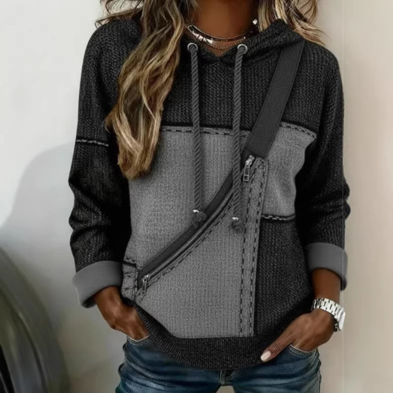 Womens 3D printed Hooded Long sleeve Sweatshirt With No Pockets 