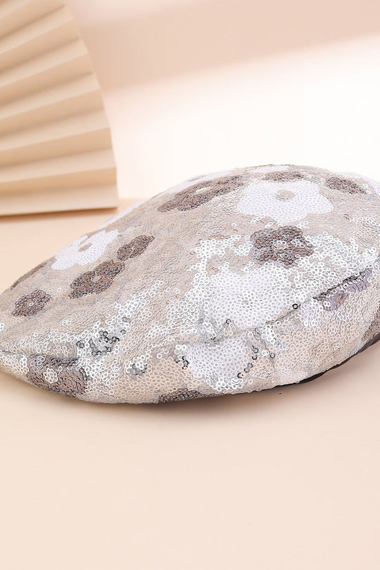 European And American Trendy Fashion Small Sequin Flower Beret, A Versatile Style That Suits All Occasions. A Painter's Hat, Perfect For Outdoor Photography. 
