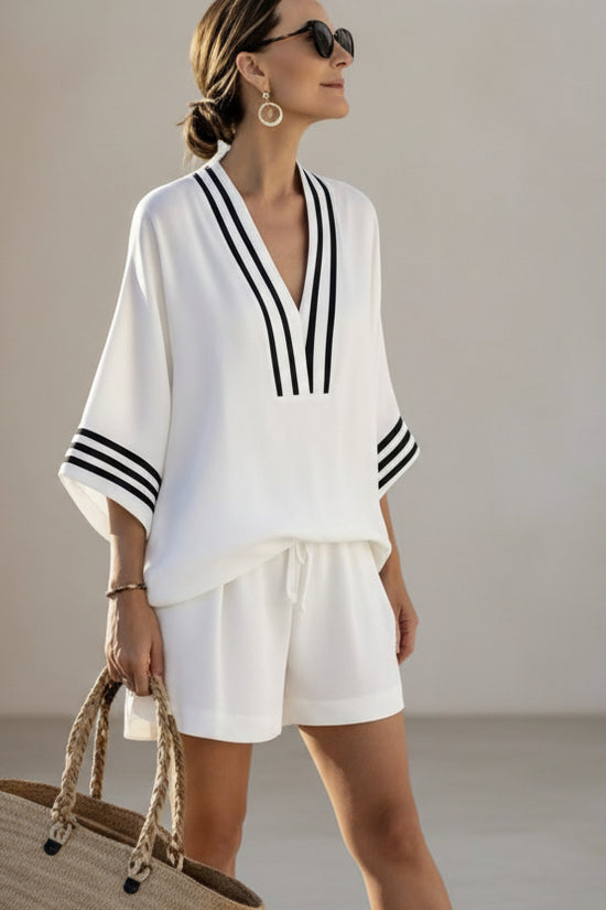 Casual And Versatile V-neck Elegant And Fashionable Women's Clothing 
