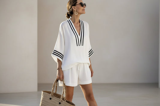 Casual And Versatile V-neck Elegant And Fashionable Women's Clothing 