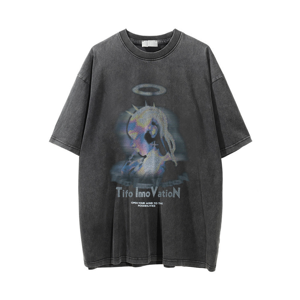 👕 Men's Printed Washed Distressed T-Shirt FitiqueFit