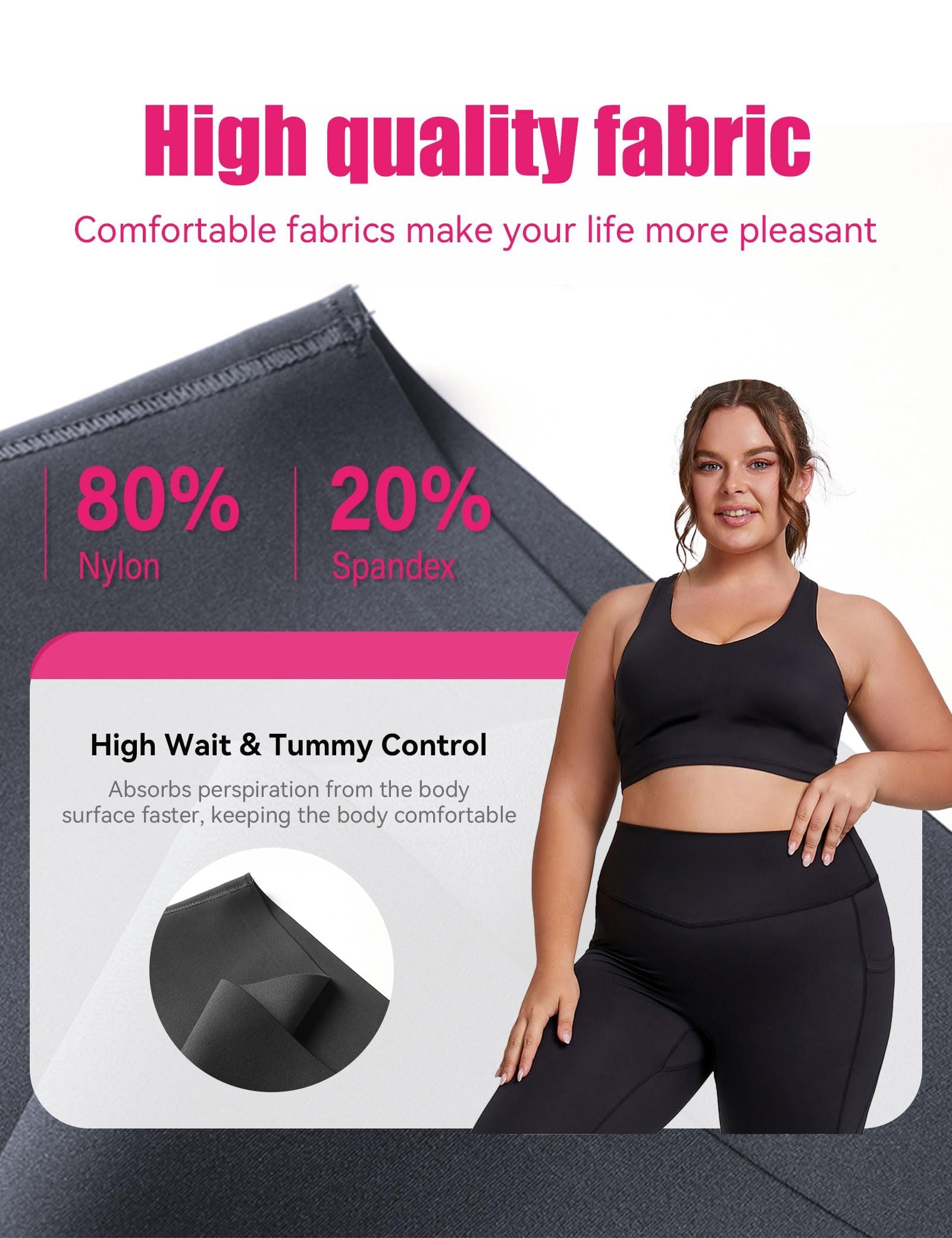 Yoga Pants - Cropped High-waisted Diagonal Pockets To Tuck In Solid Color CJ US