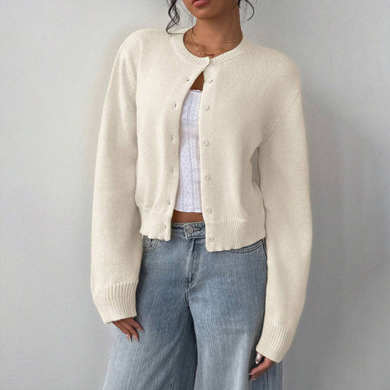 Light Ribbed Button-Up Cardigan CJ US
