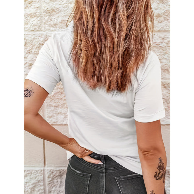 Short Sleeve T-Shirt Dragonfly Pattern Casual Round Neck Tee CJ