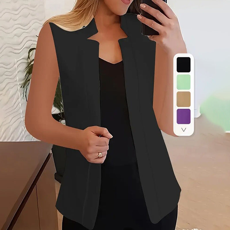 Women’s Sleeveless Stand-Collar Vest Cardigan CJ US