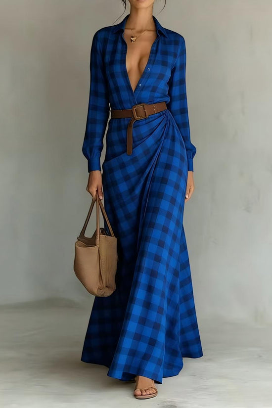 Solid-color Irregularly Pleated Dress With A Belt 