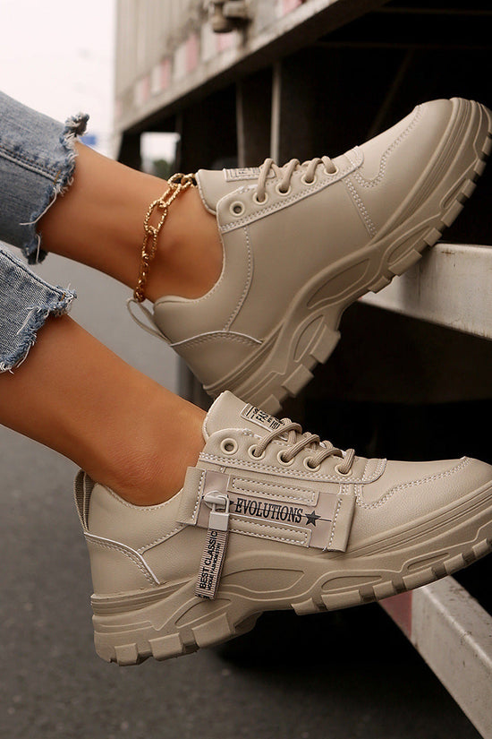 Women’s Lace‑Up Side‑Zipper Sports Sneakers CJ US
