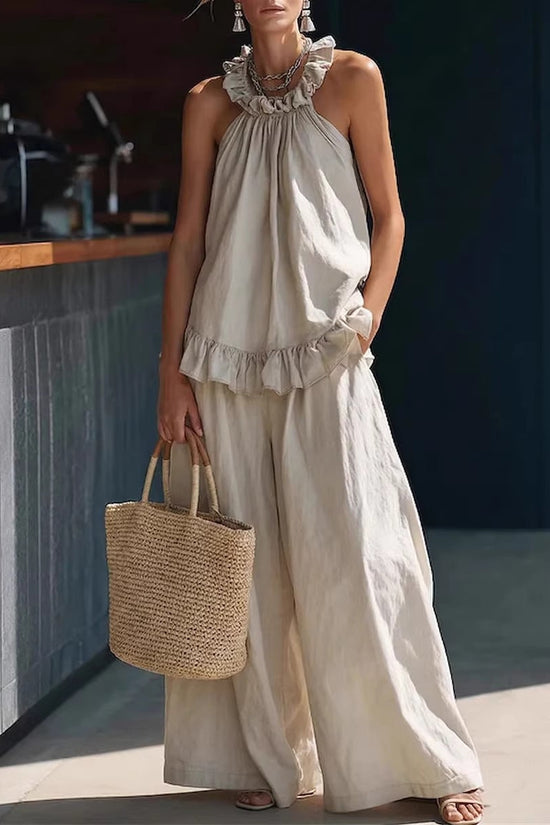 SpringSummer Halterneck Loose Casual Womens Set 