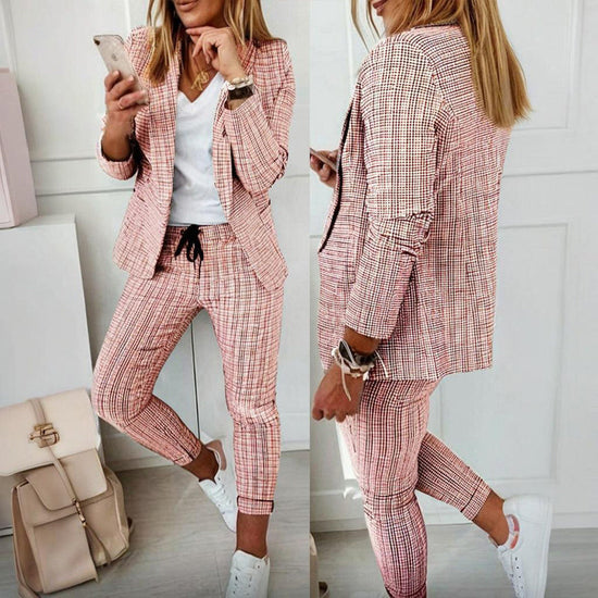 Women’s Plaid Two‑Piece Suit Set CJ US