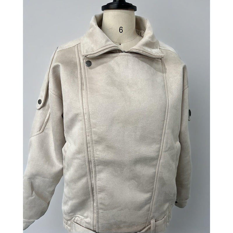 Women's Casual Zip Up Jacket, Fall Long Sleeve Outerwear Coat With Pockets CJ US