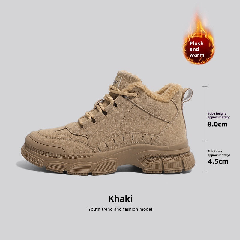 Women’s Velvet-Lined Thickened Snow Boots – Non-Slip Martin Style Winter Boots CJ