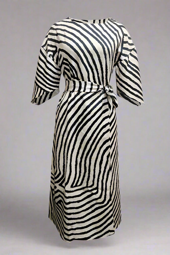 Women's Elegant Geometric Print Batwing Sleeve Round Neck Flowy Maxi Dress Spring Summer Casual Or Fashion Dress CJ US
