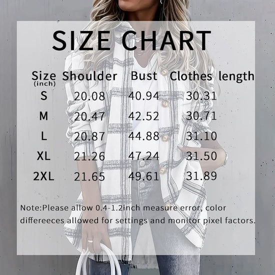 Womens Button Down Shirts Long Sleeve Plaid Shackets Business Casual Blouse Top CJ US