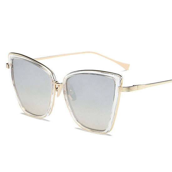 Big Cat Eye Sunglasses Women Black Mirror Sun Glasses eprolo