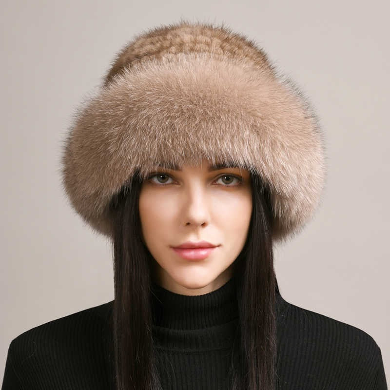 Mink Hair Hat Lady Braided Fur Winter Winter 