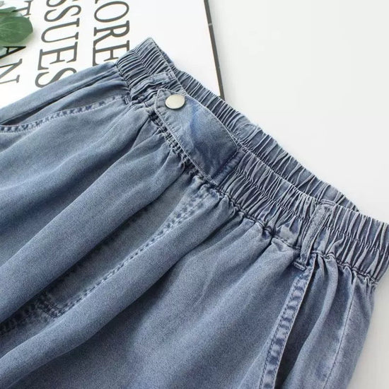 Spring Loose Patchwork Plus-size Cropped Harem Pants 
