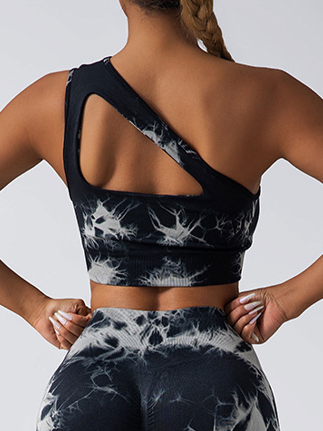 Seamless One Shoulder Sports Bra Scrunch Butt Lifting Leggings Gym Outfits Tracksuits FitiqueFit