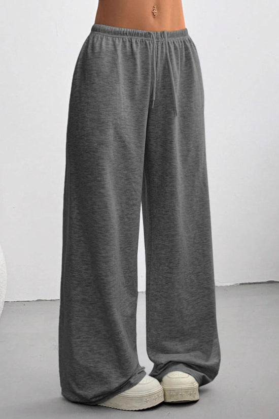 Straight-leg Minimalist Solid-color Womens Sweatpants 