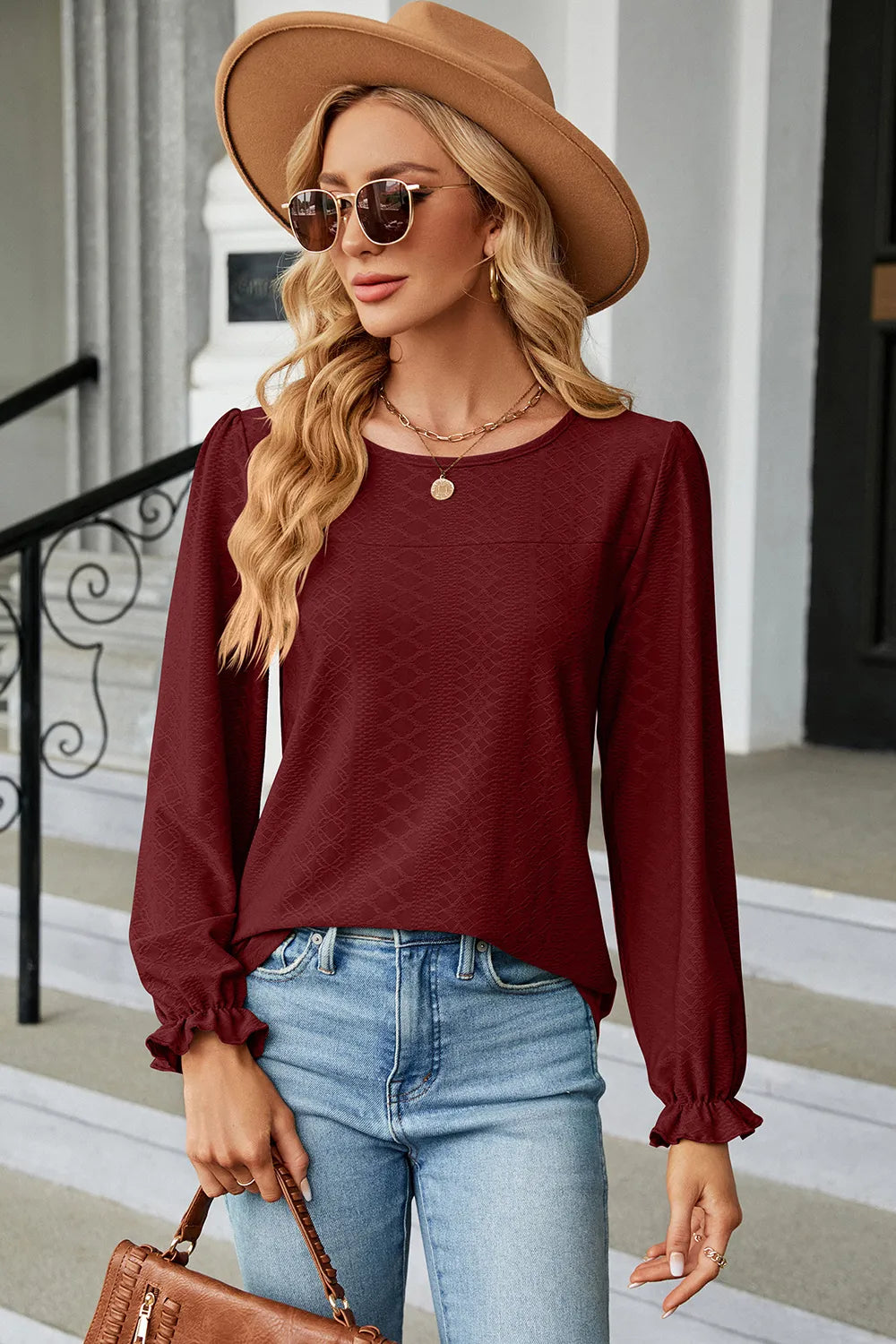 🌸 Round Neck Flounce Sleeve T-Shirt eprolo