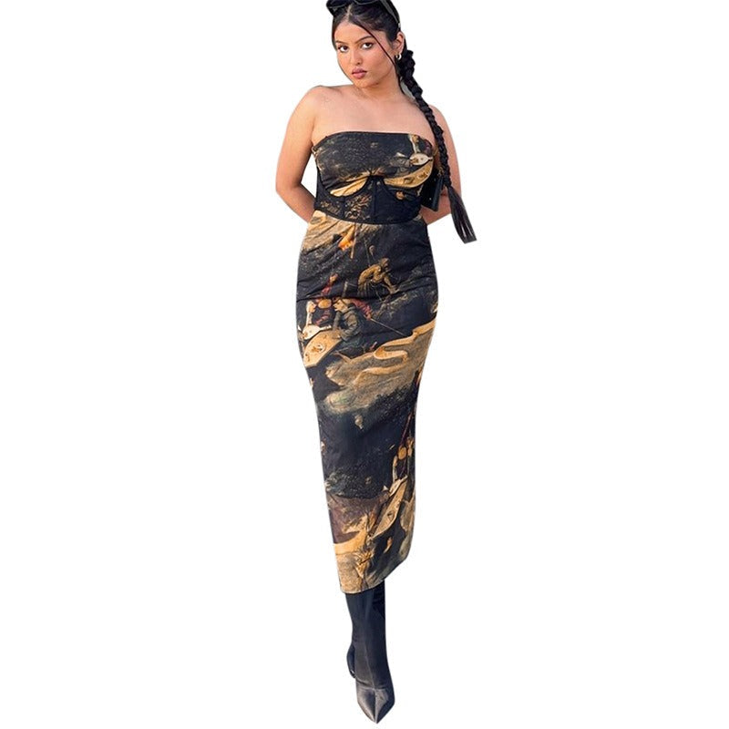 🌞 Summer Sexy Strapless Printed Tube Dress – Slim Fit Bodycon Mini eprolo
