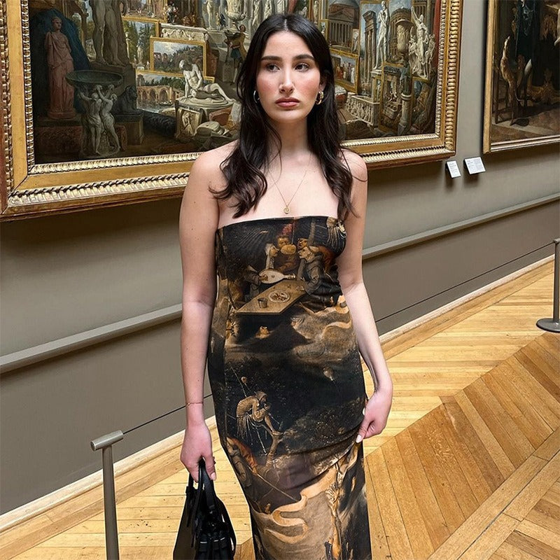 🌞 Summer Sexy Strapless Printed Tube Dress – Slim Fit Bodycon Mini eprolo