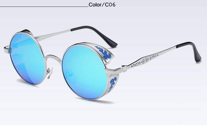 Fashion Polarized Steampunk Sunglasses Men/Women Round Metal Carving Vintage Sun Glasses Gothic UV400 Sunglass eprolo
