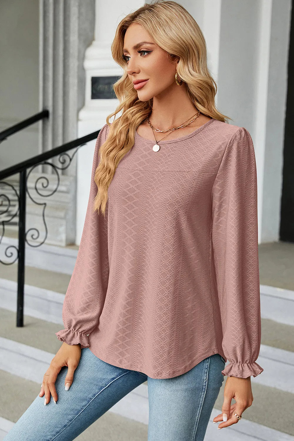 🌸 Round Neck Flounce Sleeve T-Shirt eprolo