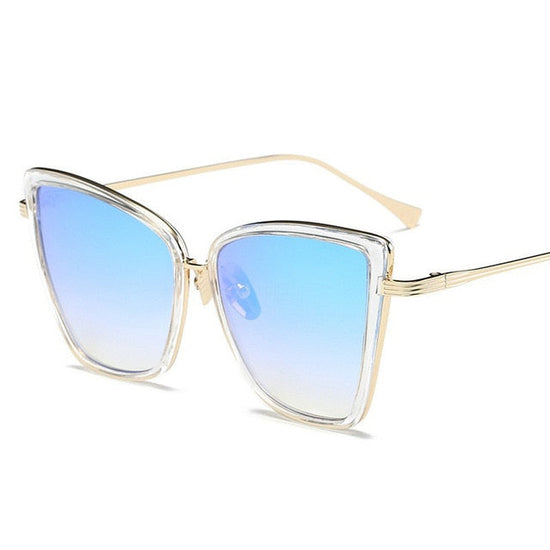 Big Cat Eye Sunglasses Women Black Mirror Sun Glasses eprolo