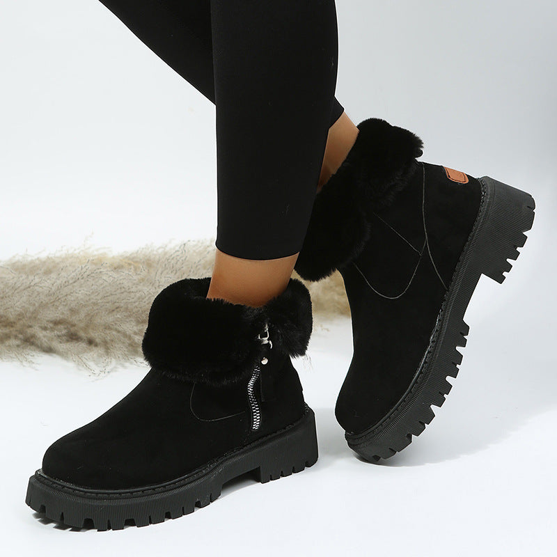 Snow Boots Velvet Warm Cotton Shoes Plus Size CJ