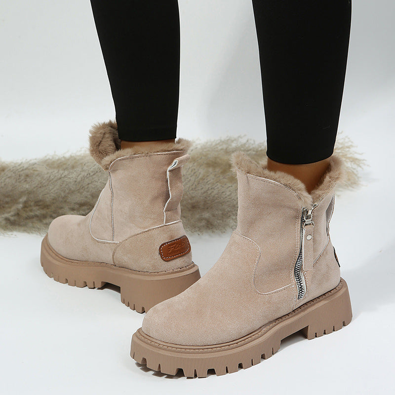 Snow Boots Velvet Warm Cotton Shoes Plus Size CJ