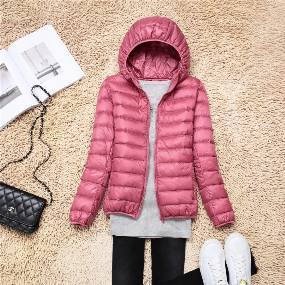 Women Puffer Jacket Lightweight Packable Hooded Down Coats | Diversi