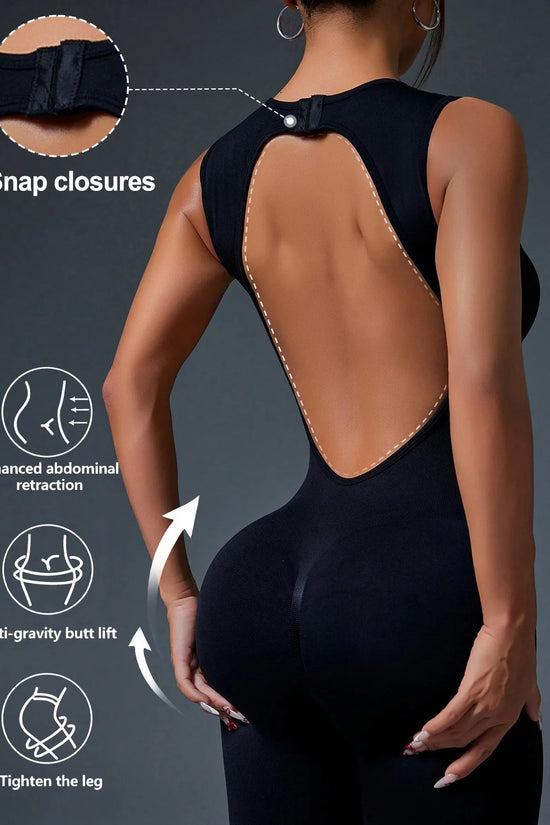 🧘‍♀️ Seamless Sleeveless Yoga Jumpsuit with Zipper Closure FitiqueFit