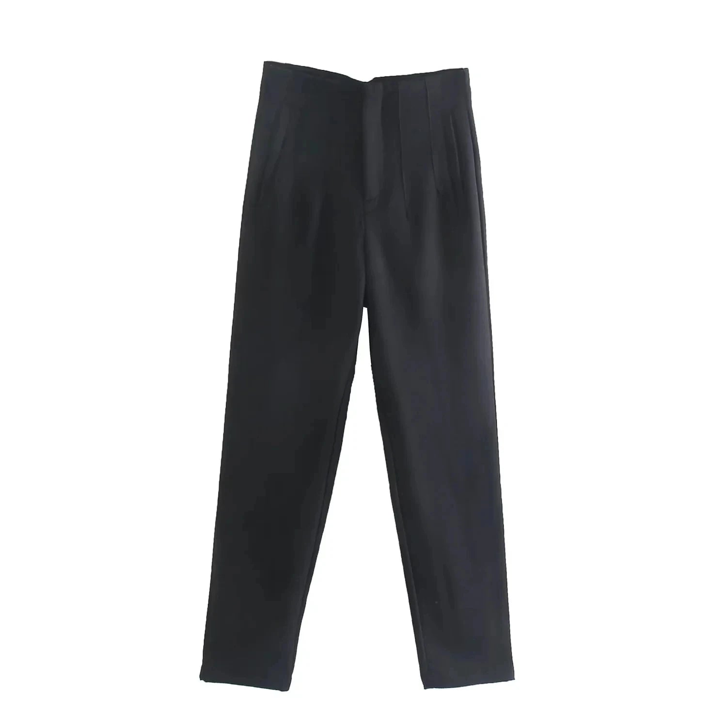 TRAFZA 2024 Woman Solid Trouser High Waist Slim Zipper Fly Long Pants Female Wild Commute Office Lady Woman Pencil Pant Street FitiqueFit
