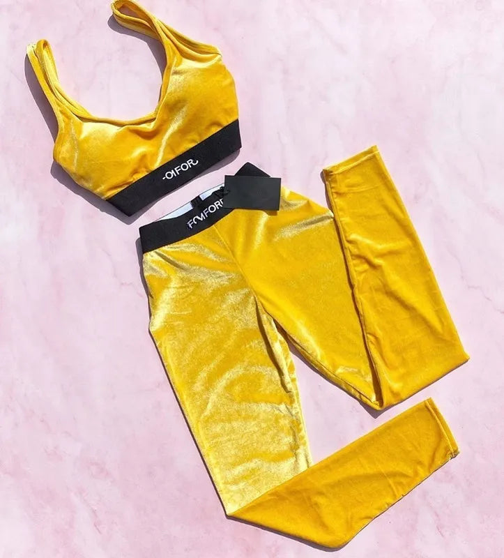 2025 New Outdoor Women Fitness Camis Black Tracksuits Breathable Letter Yoga Outfits Slim Joggings Yoga Leggings FitiqueFit