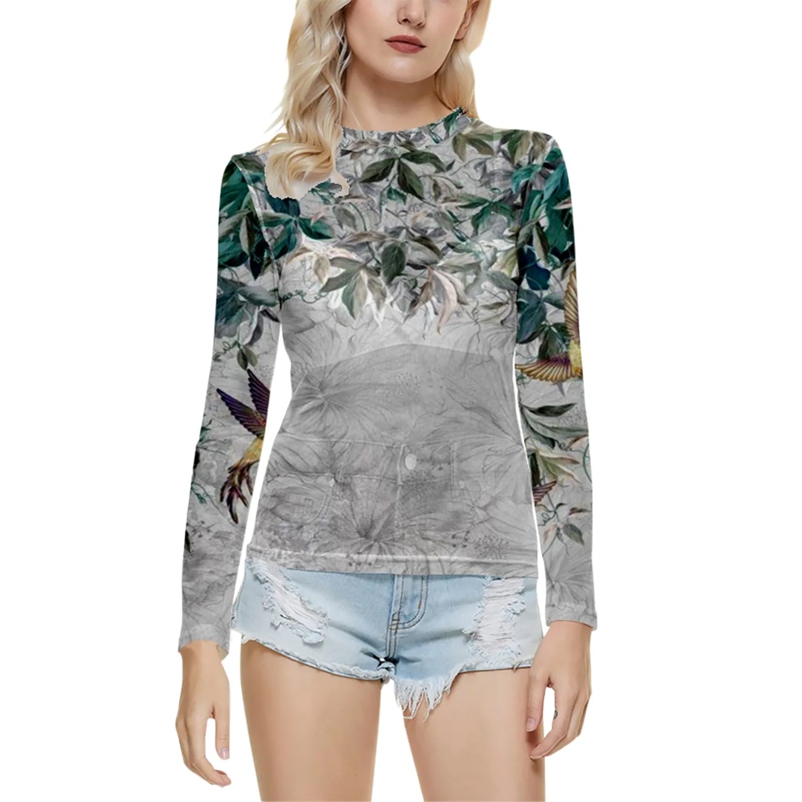 🌸 Vintage Floral Mesh Blouse FitiqueFit