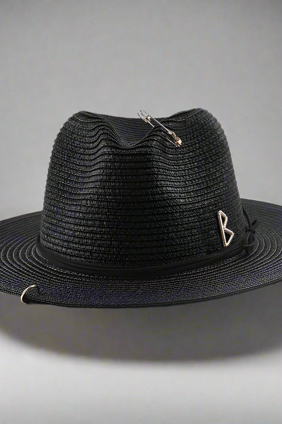Unisex Metal Letter Straw Panama Hat FitiqueFit
